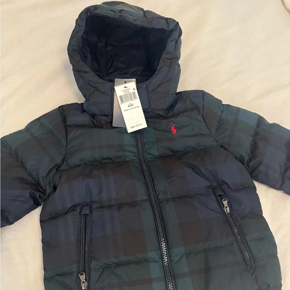 NWT Polo Ralph Lauren Boys plaid puffer jacket 4T - Picture 6 of 6
